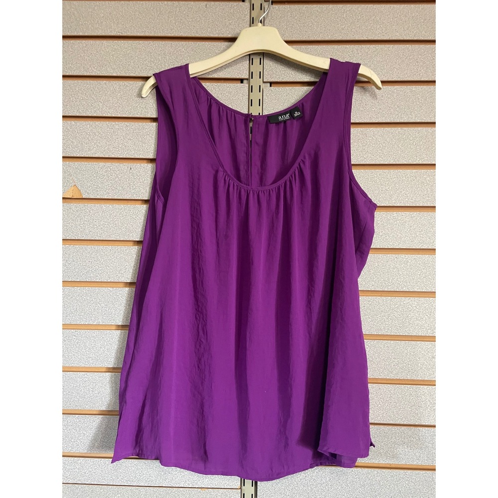 ana a new approach purple sleeveless‎ peasant top women's size XL